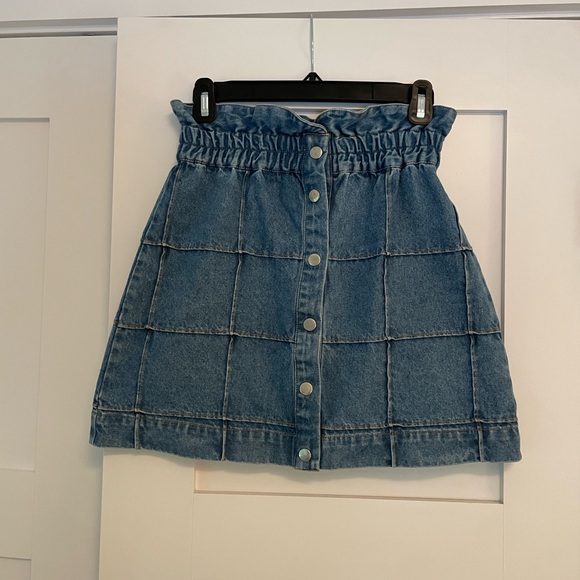 Sea New York Blue Denim A-Line Skirt - Picture 1 of 4